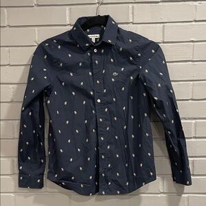Lacoste Boys Navy Astronaut Patterned Shirt